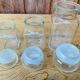Trio of apothecary jar in transparent glass.