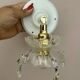 Vintage glass lampshade wall lamp with antique tassels