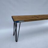Industrial Bench Hairpin Legs Scaffolding Wood Midcentury Modern 1980s