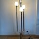 Space age lamp in brushed steel and opalin glass, 1970