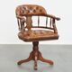 Chaise de bureau Chesterfield en cuir et bois de style anglais