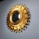 Vintage gilded resin sunburst mirror, 1960s