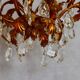 6-light bronze and Bohemian crystal chandelier, early 20th century