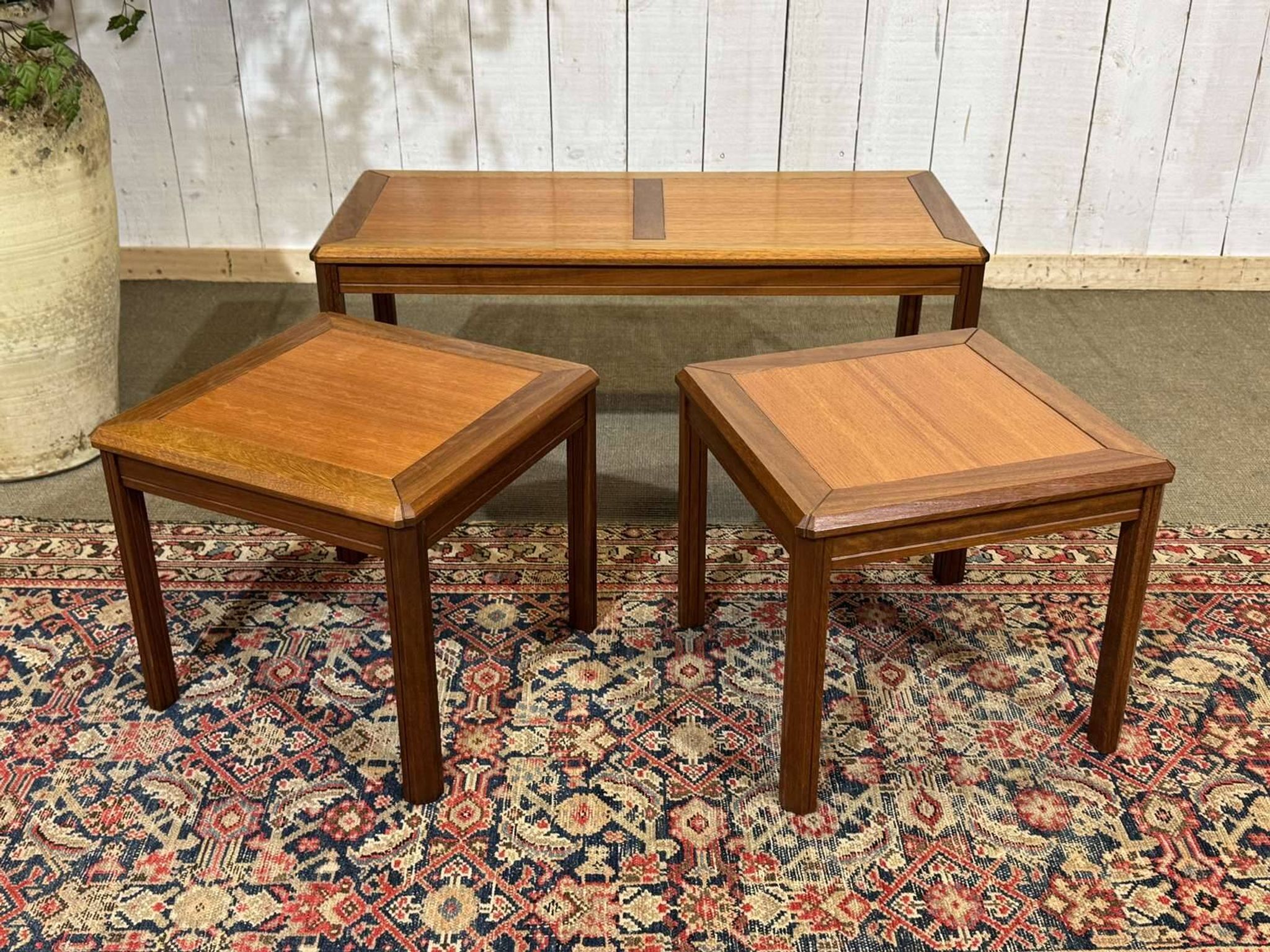 Set of 3 nesting tables in teak from the 1970s.