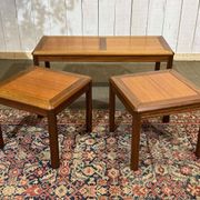Set of 3 nesting tables in teak from the 1970s.