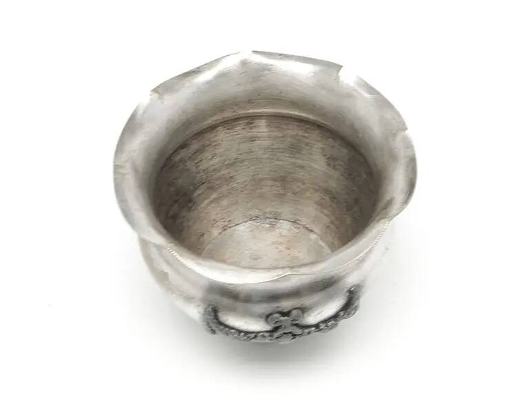 Sugar bowl, Art Nouveau, silver-plated brass, Poland, 1920s