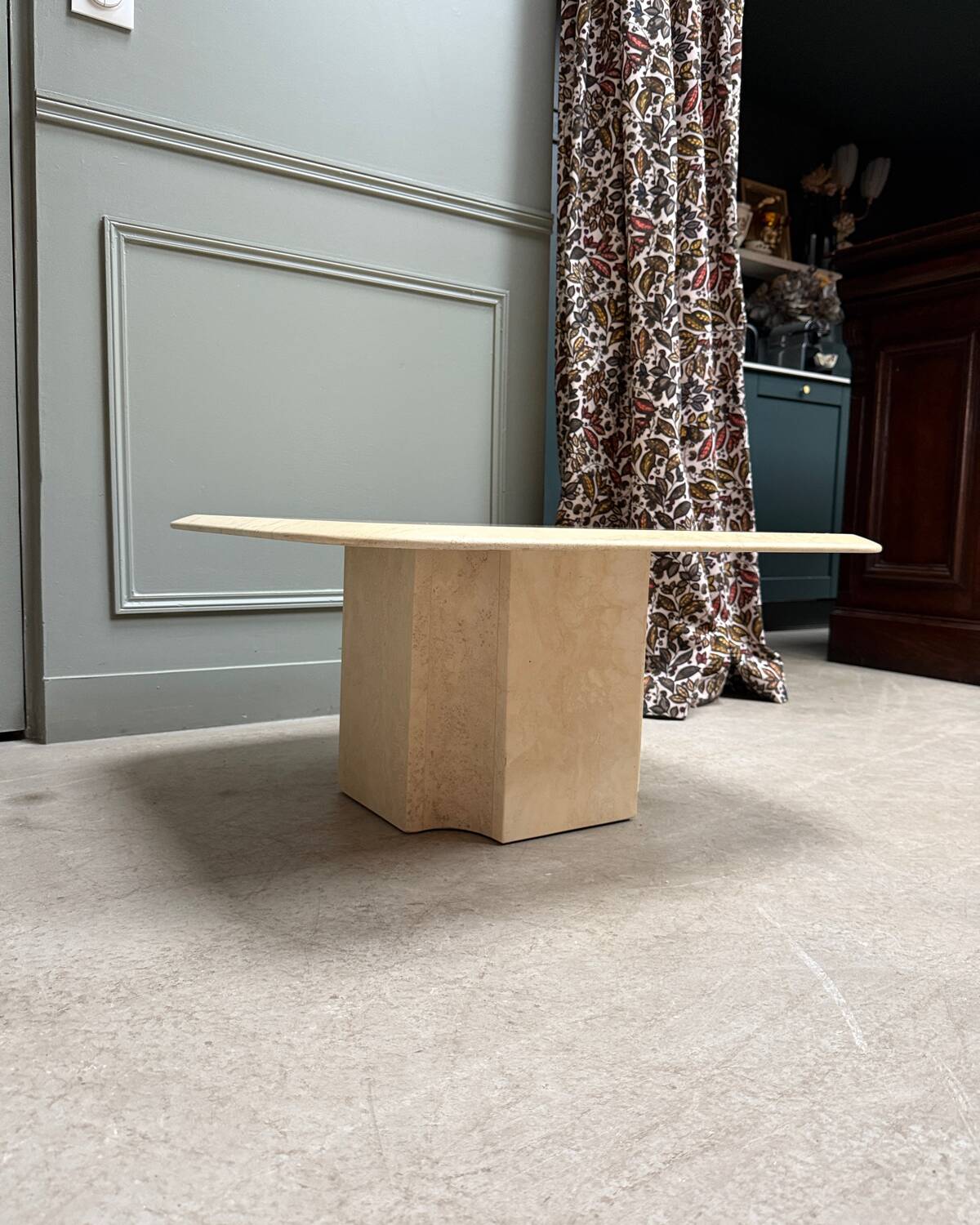 Table basse en travertin vintage