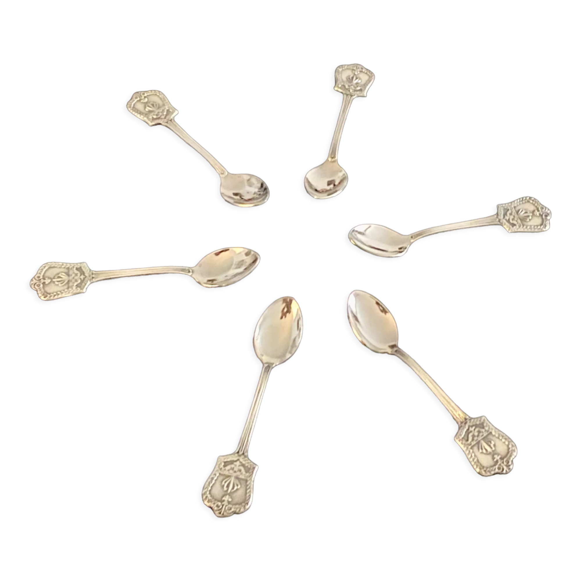 6 small silver/punch Gulden plated teaspoons