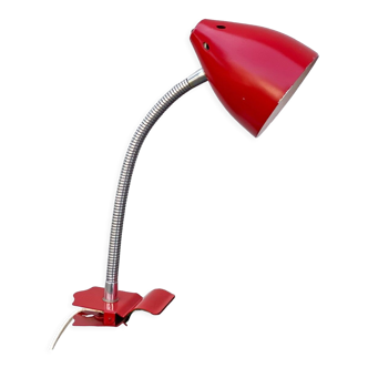 Vintage red hala zeist clamp spot lamp