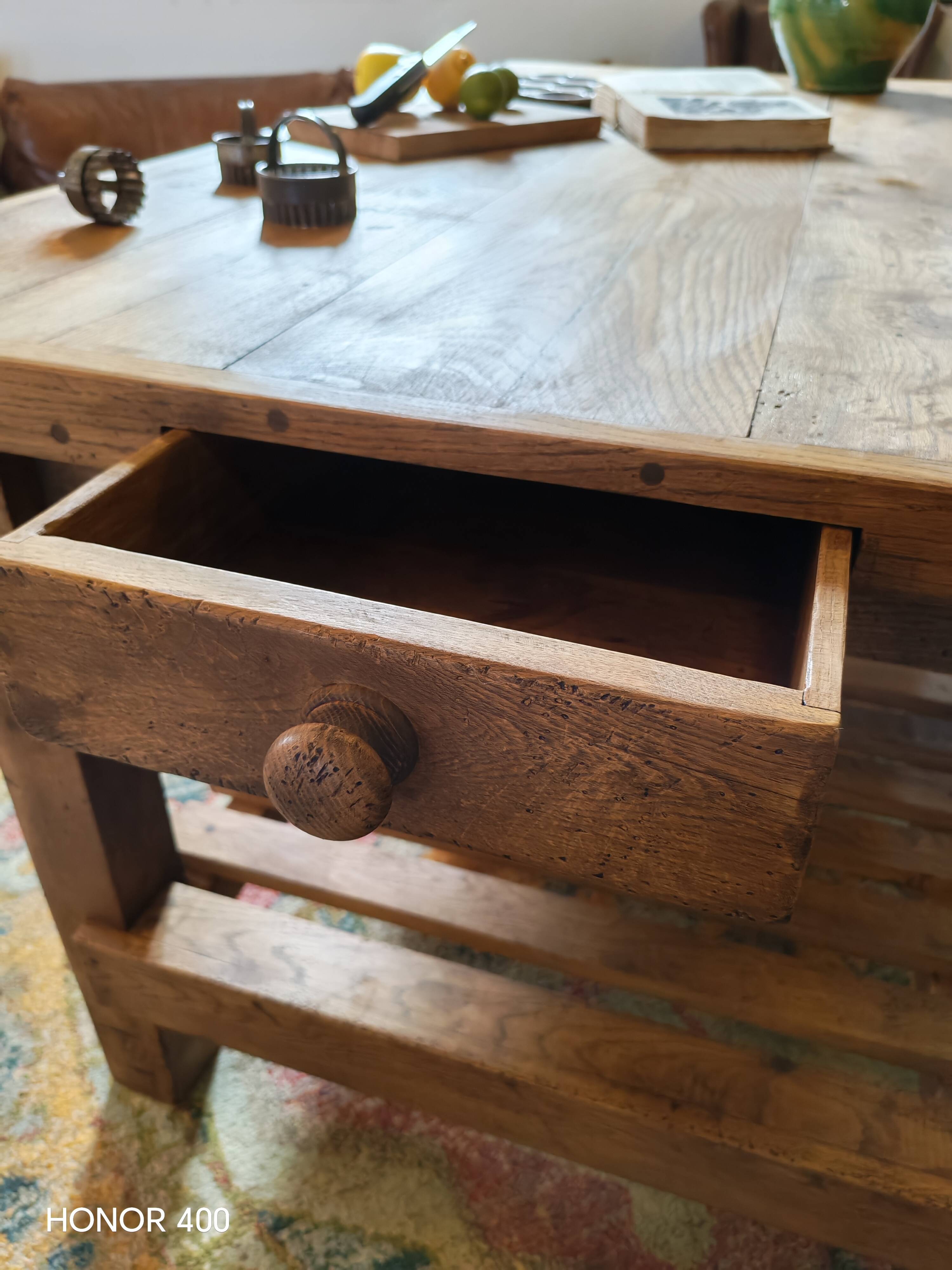 XXL solid oak kitchen island/worktop 180 x 105