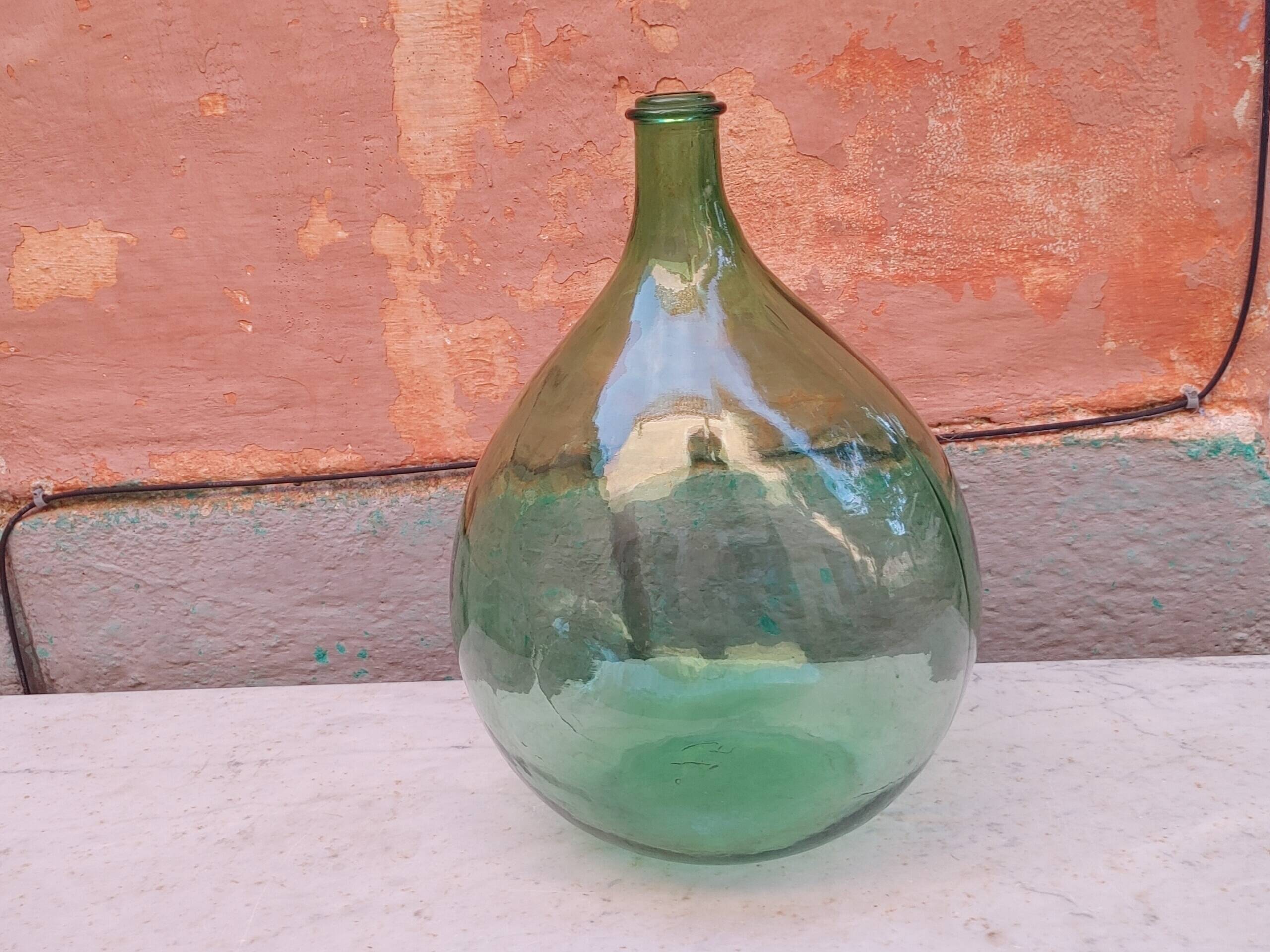 Lady jeanne old bubbled glass - 15 liters - height 41 cm ( a )