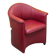 Red leather armchair on wheels, maison de sede. ( price for one )