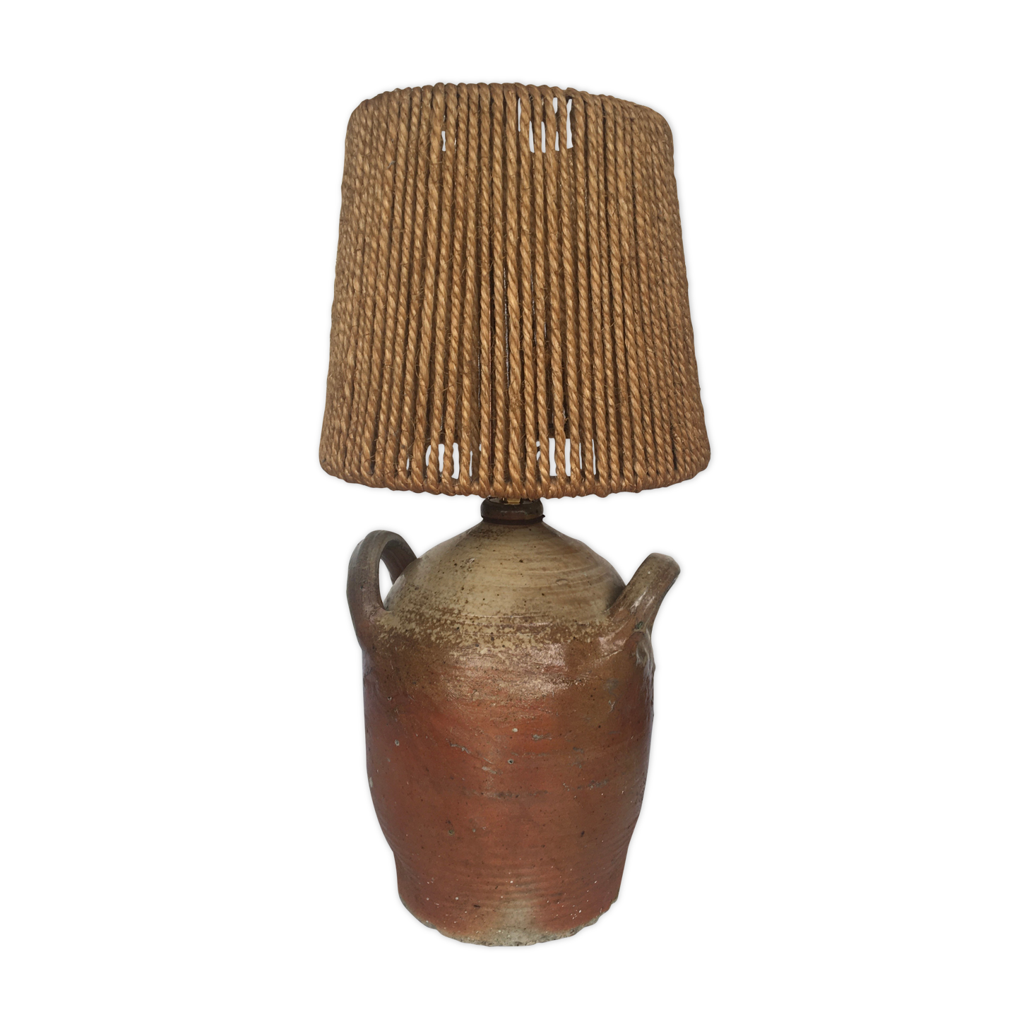 Terracotta lamp, string blinds, cable and vintage switch