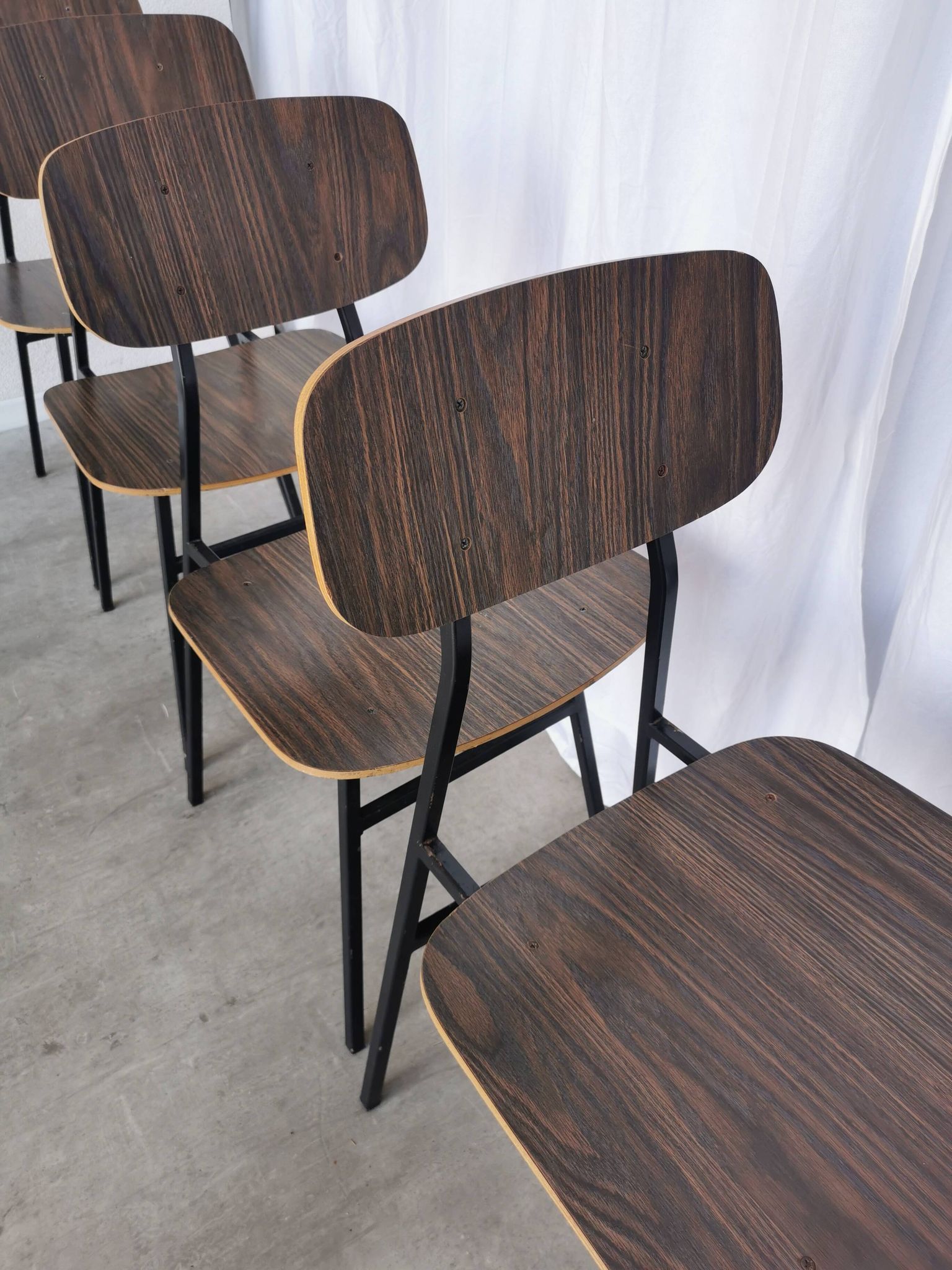 Vintage Industrial School Chairs - STOL Kamnik - 70s Yugoslavia - Set of 6
