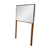 Miroir sur pieds en bois massif vintage années 1960