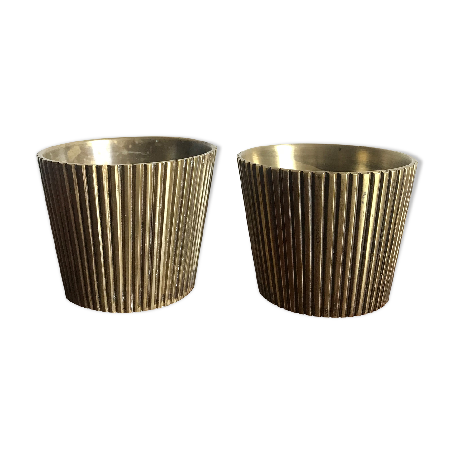 Scandinavian brass vases set, 1950s