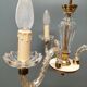 Small Venetian chandelier, three-burner twisted blown glass 1950s - Brass, Glass