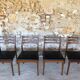Set of 4 Scandinavian chairs teak and black skai 60s