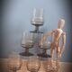 Set 6 vintage brown glasses