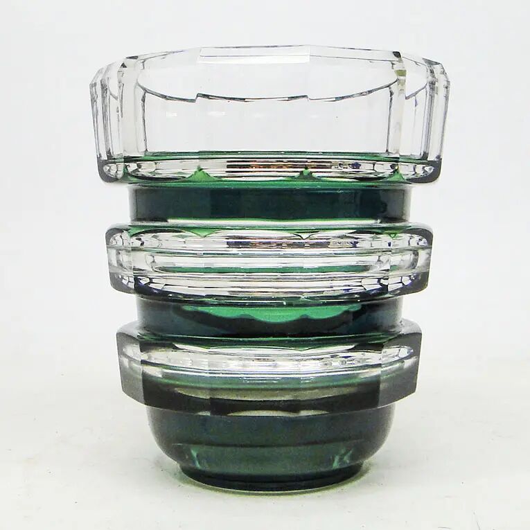 Postmodernist vase, green crystal glass, Germany, 1960s