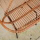 Vintage rattan bench feet metal