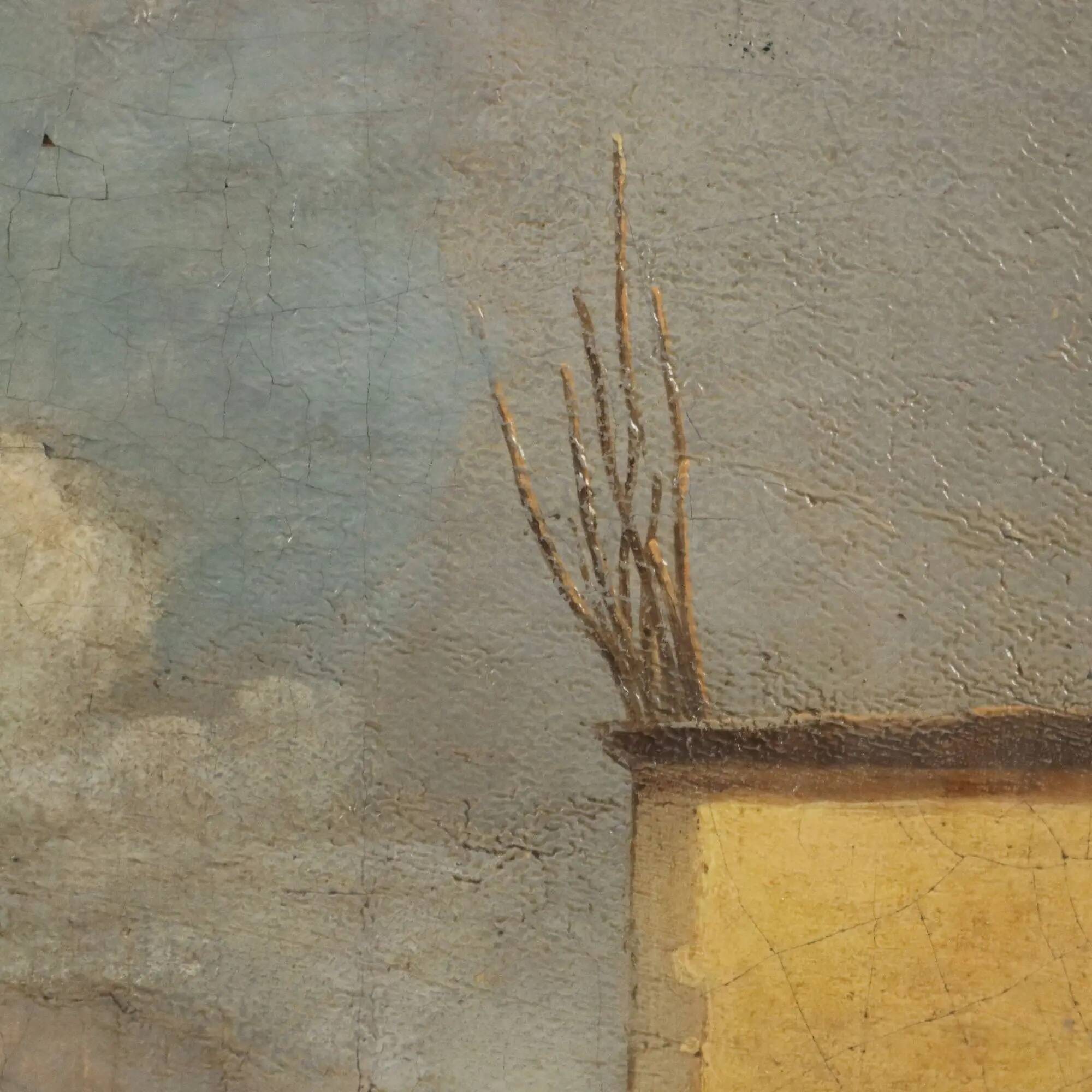 Old painting signed by Giuseppe Canella Lecco Pier 1837
