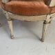 Pair of Louis XVI style armchairs in patinated beech, 19th century