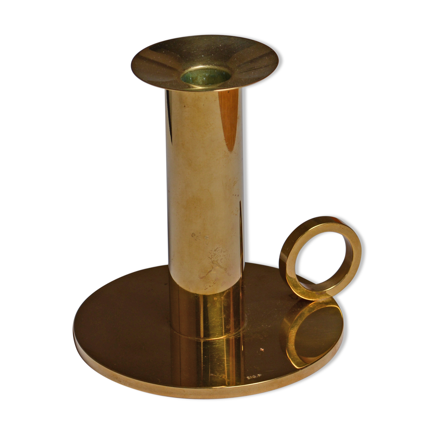 Solid brass candlestick by Sigurd Persson Sweden around 1960