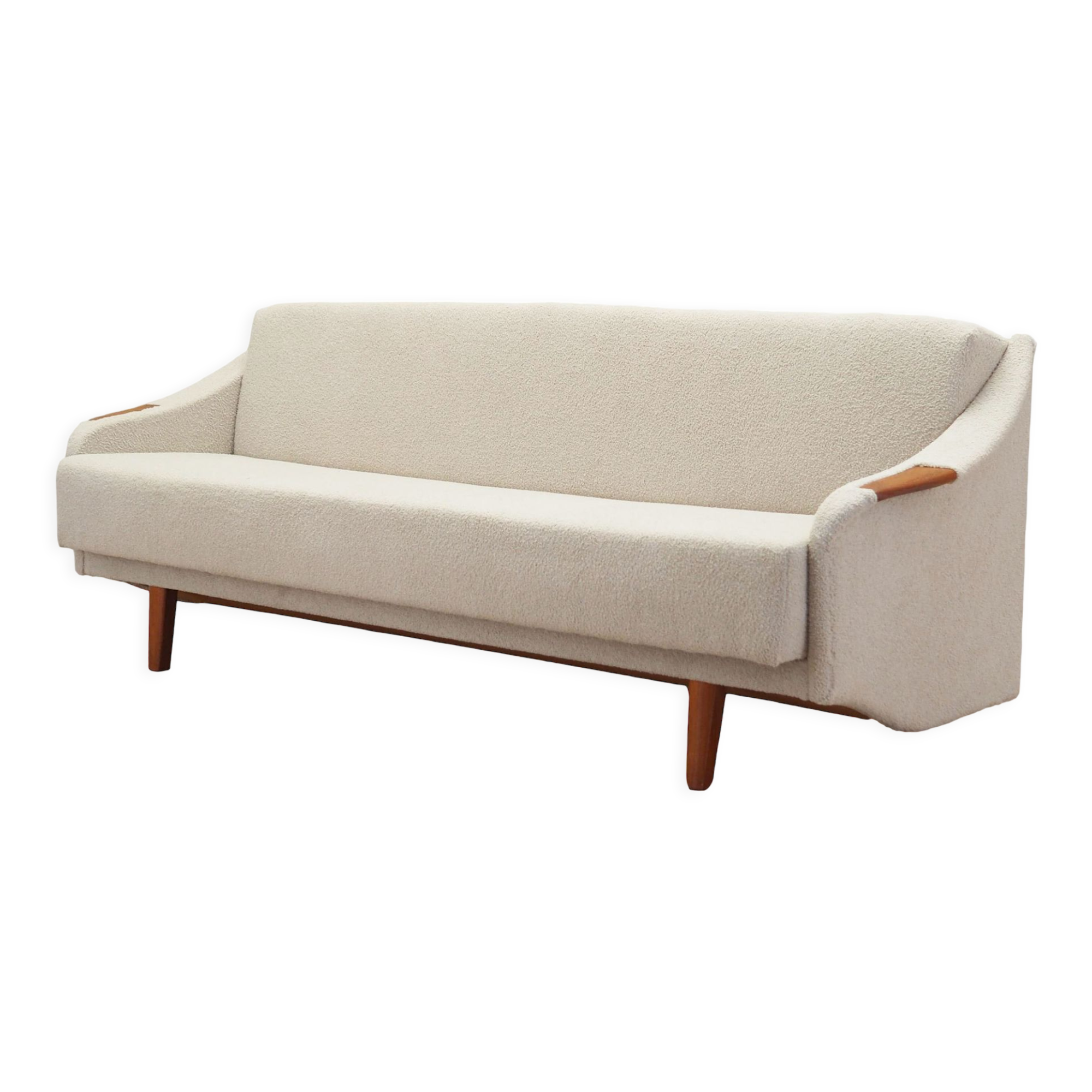 Beige sofa bed, Danish design, 1970s, manufacture: Denmark