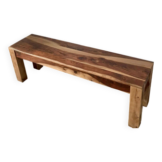 Solid wood bench