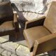 Vintage Scandinavian olive green armchairs