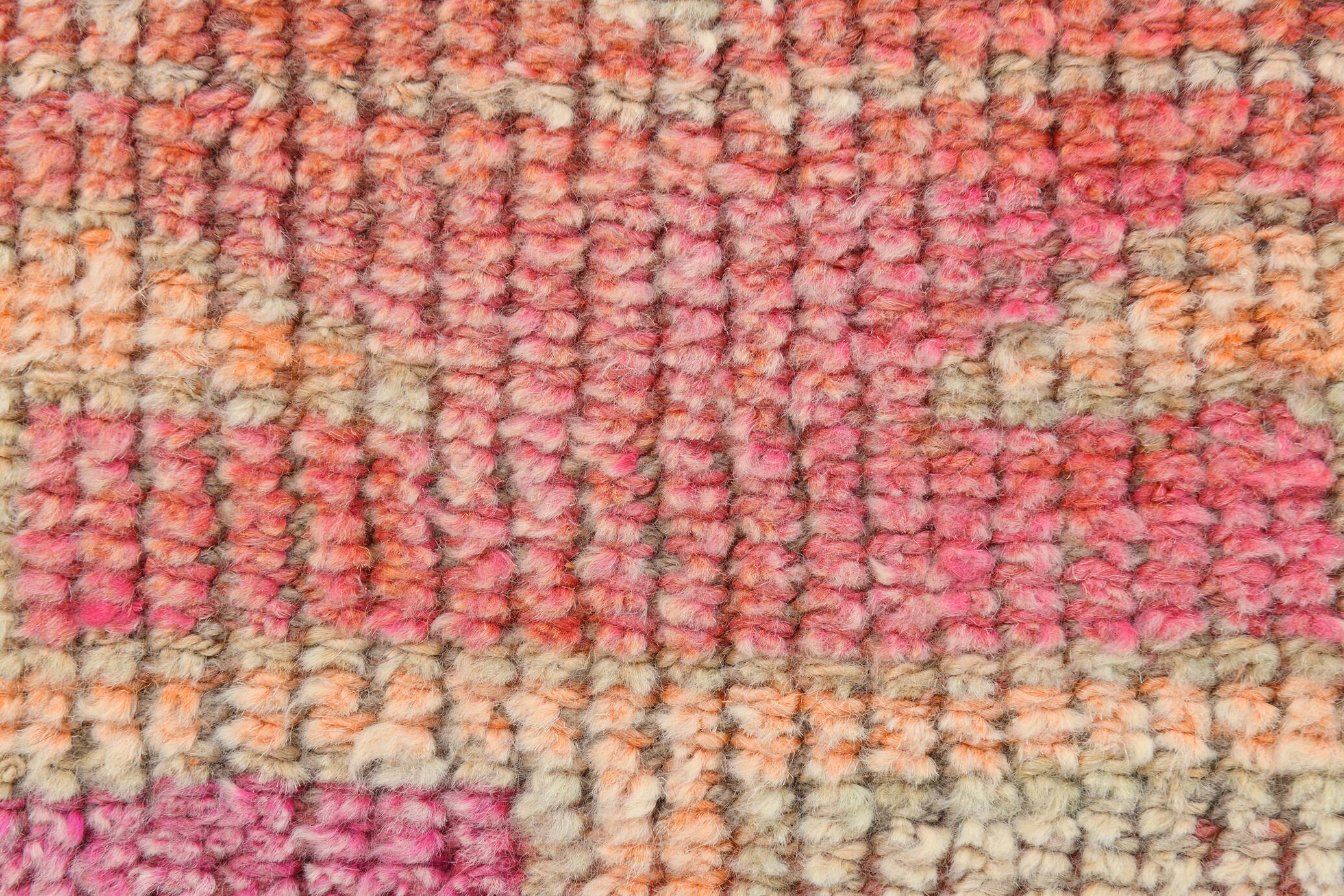 Pink & Orange Vintage Turkish Runner Rug, 103x326Cm