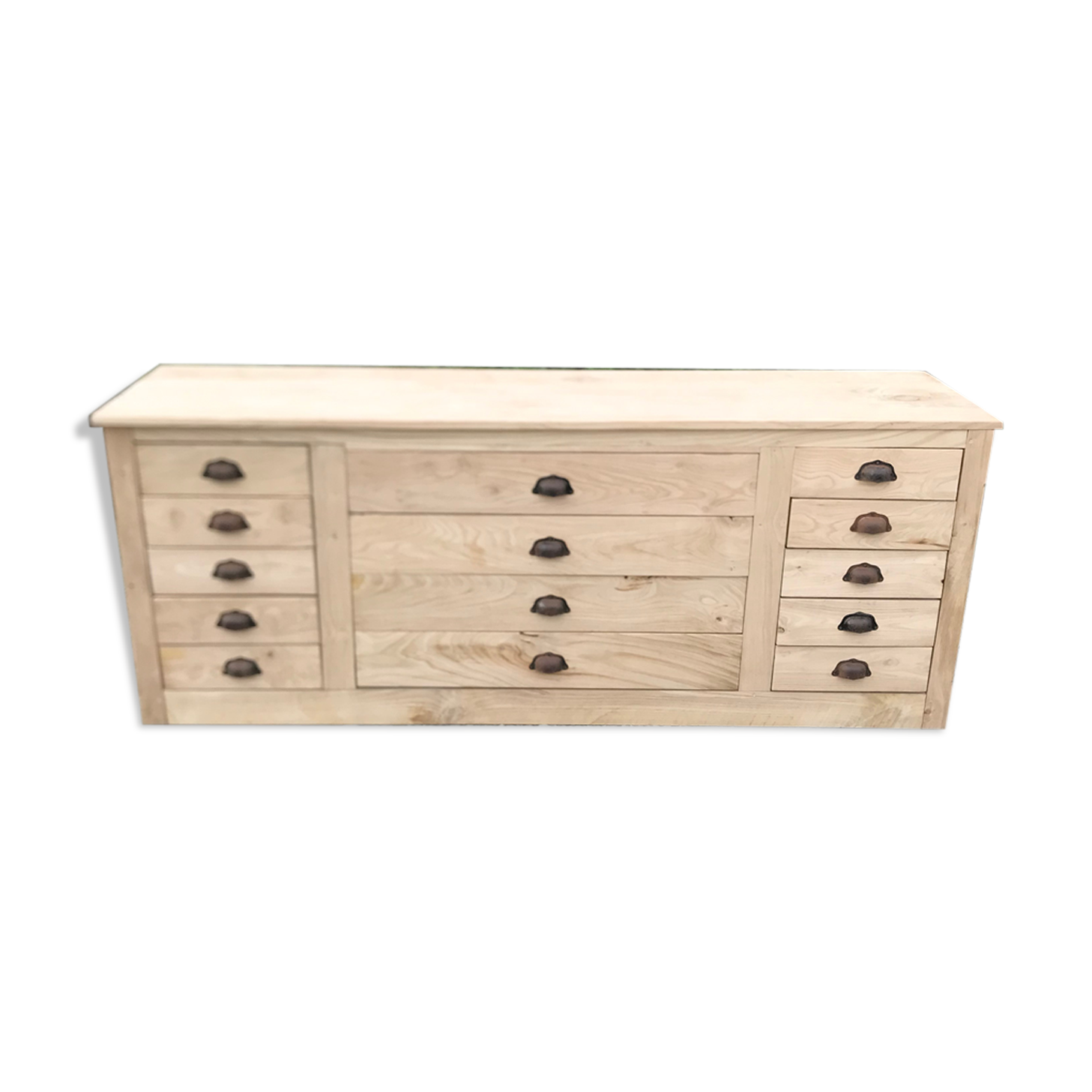 Shop counter in raw chestnut 205cm