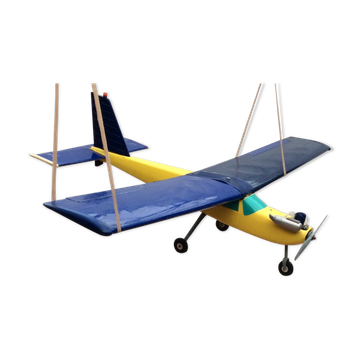 Model airplane circa 1980 years with gasoline engine in plastic dimension H-25cm- L-105- Pr-170