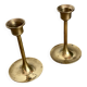 Pair of candlesticks, minimalist design in brass