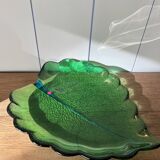 Bol en verre vintage en forme de feuille