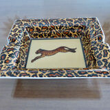 Porcelain leopard ashtray 70s 80s