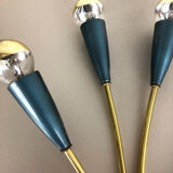 Italian blue and brass wall lamps Italy, 1950