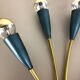 Italian blue and brass wall lamps Italy, 1950