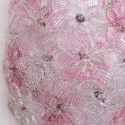 Set of 2 Murano Wall Light Pink Flower by Seguso, 1970