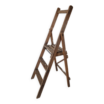 Old wooden painter's stepladder