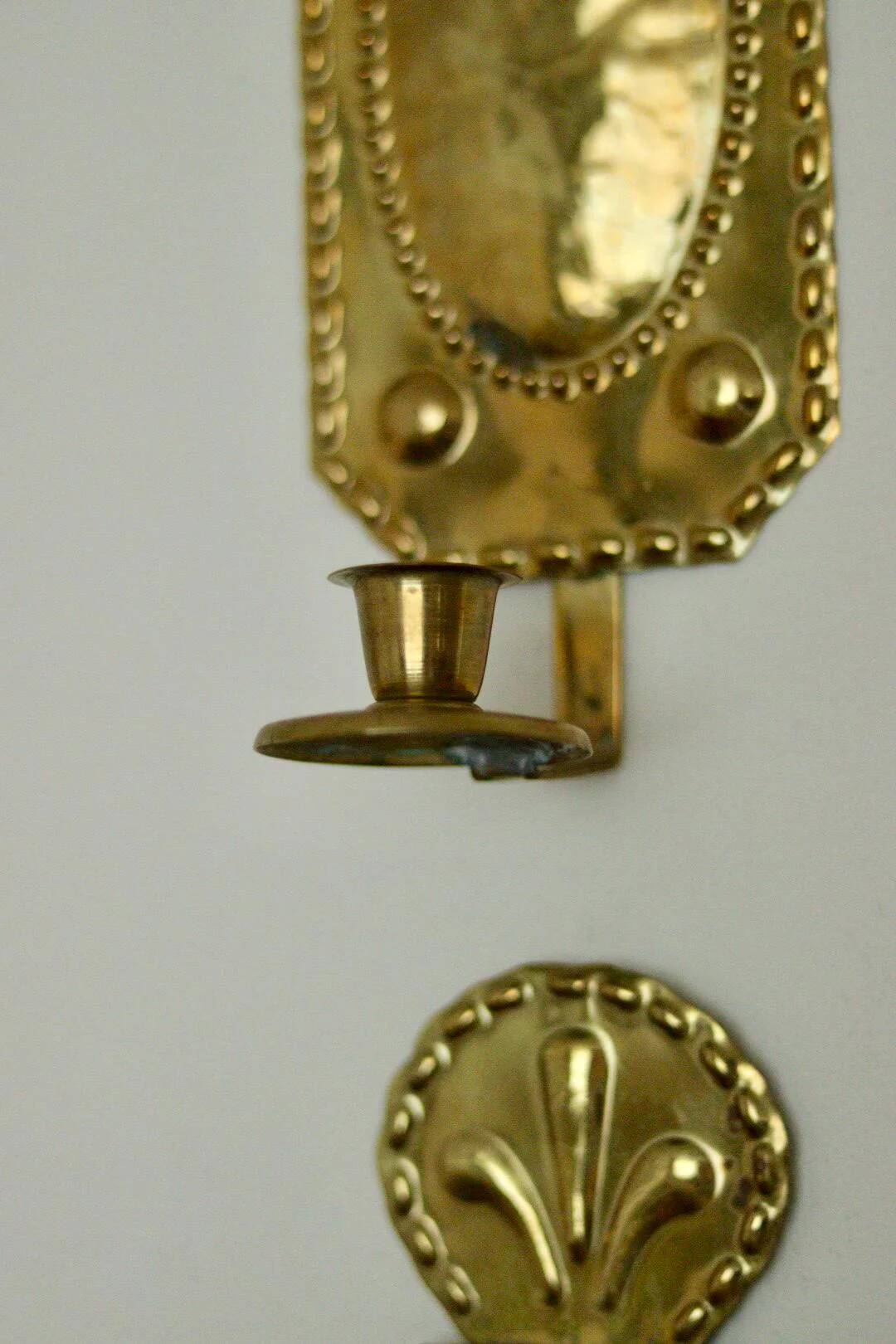 Pair of mid-century Swedish brass sconces