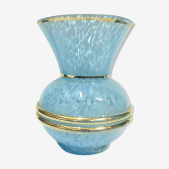 Blown and gilded spotted glass vase circa 1950