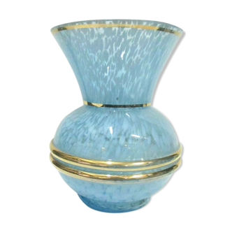 Blown and gilded spotted glass vase circa 1950