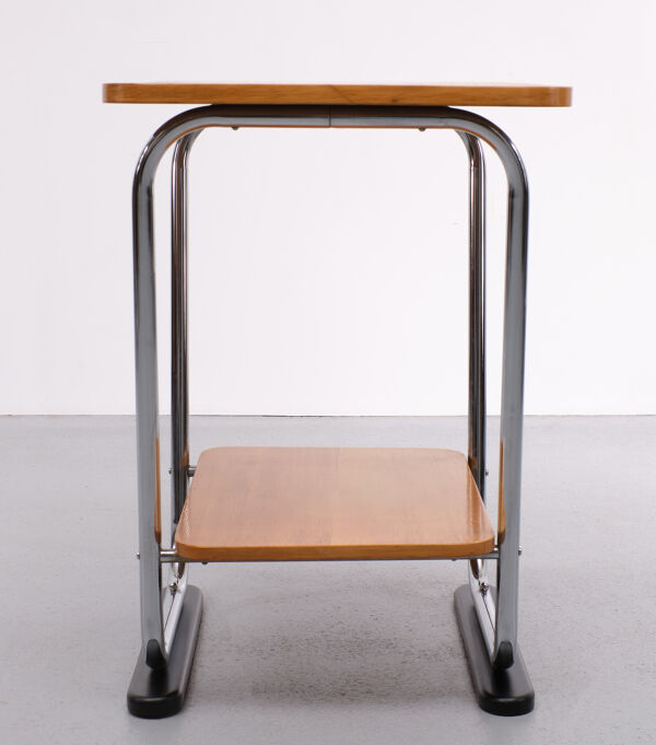 Table d’appoint Bauhaus à 2 niveaux Allemagne années 1930