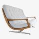 Scandinavian sofa in grey fabric and wood, 1960s