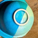 Bol en céramique émaillée bleu et vert azur