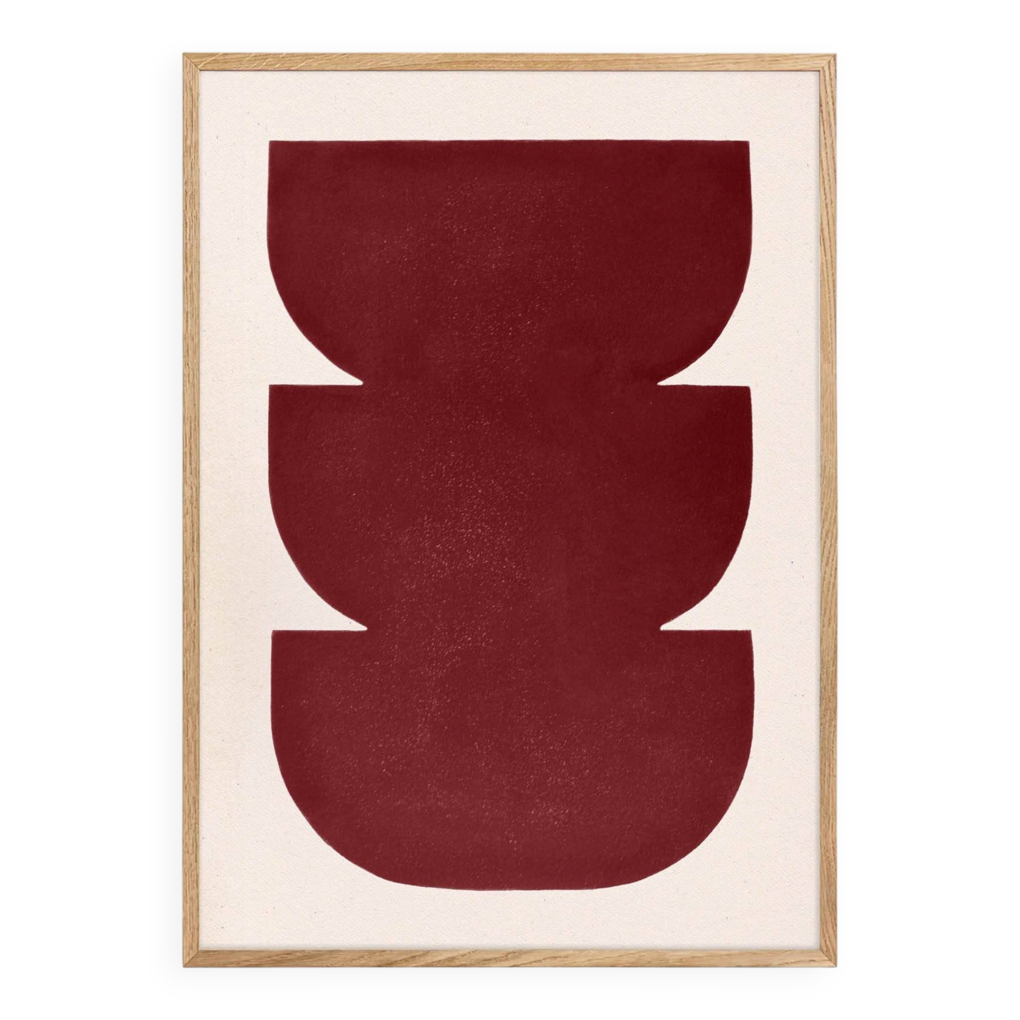 Abstract painting 50x70cm wine red signed Eawy