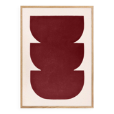 Abstract painting 50x70cm wine red signed Eawy