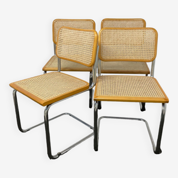 Série de 4 chaises Marcel Breuer Cesca B32